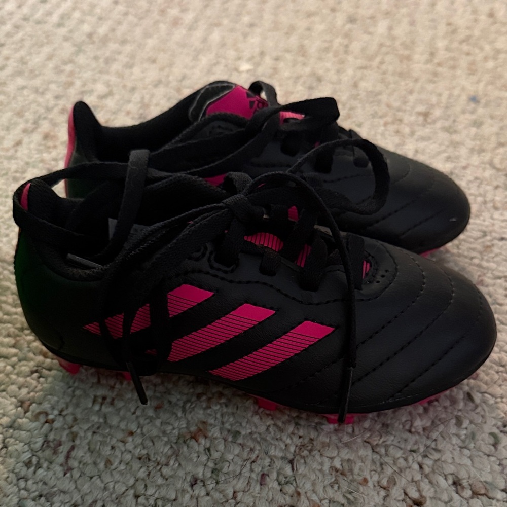 Adidas Kids Black and Pink Sneakers
